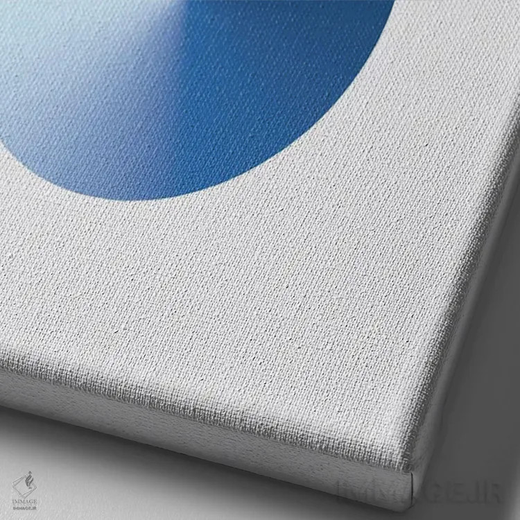 تابلو عدد ۸ با پسزمینه سفید و آبی اثر آویسیکس - نمای نزدیک بافت بوم