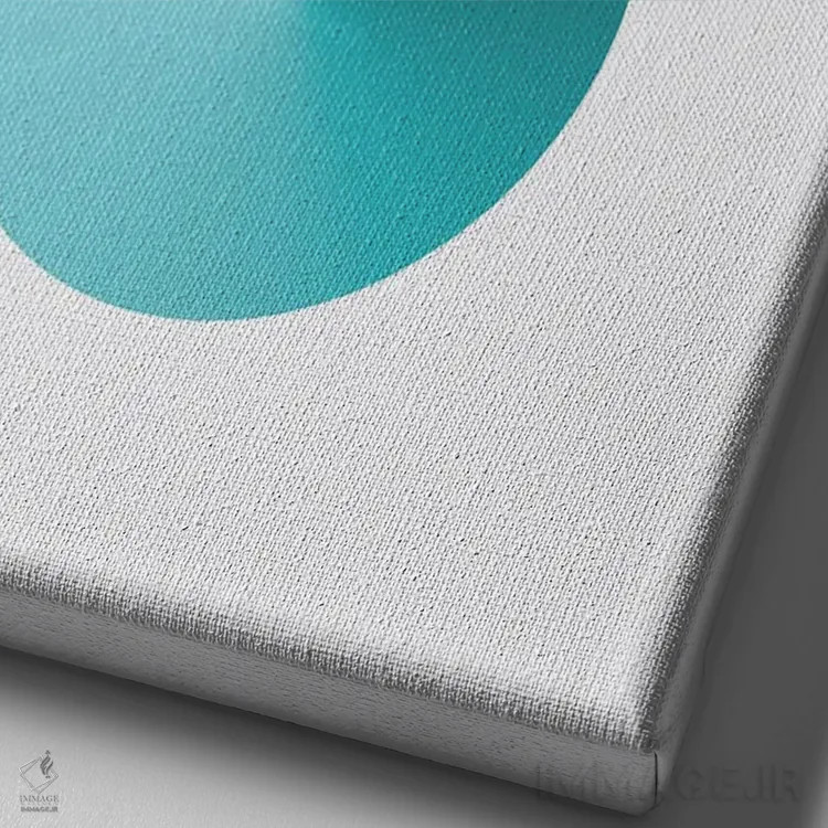 تابلو پسزمینهٔ سفید 8 شکل (آبی مایل به سبز) اثر آویسیکس - نمای نزدیک بافت بوم