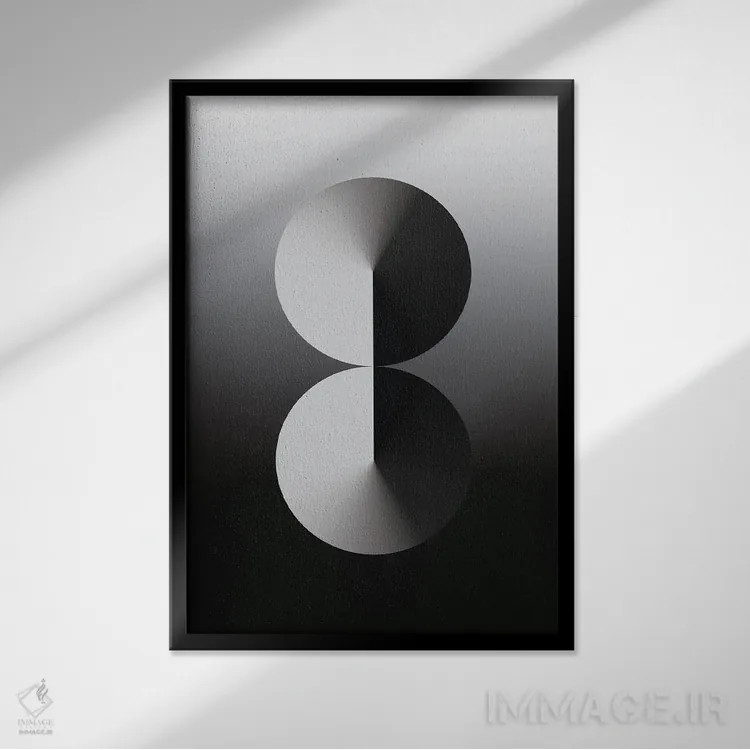 تابلو عدد ۸ با پسزمینه گرباورها مشکی اثر آویسیکس - نمای قابدار مشکی