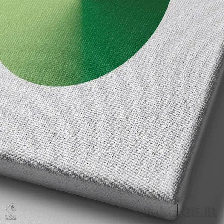 تابلو عدد ۸ با پسزمینه سفید و سبز اثر آویسیکس - نمای نزدیک بافت بوم