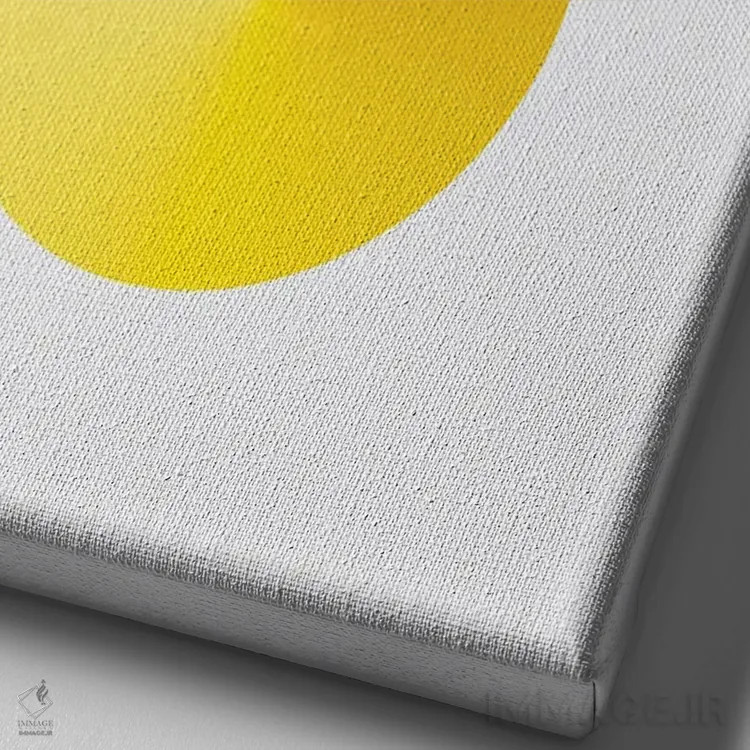 تابلو عدد ۸ با پسزمینه سفید و زرد اثر آویسیکس - نمای نزدیک بافت بوم