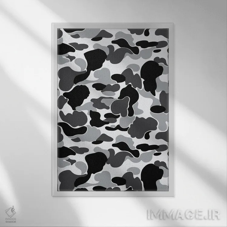 تابلو استتار مشکی اثر آویسیکس - نمای قابدار سفید