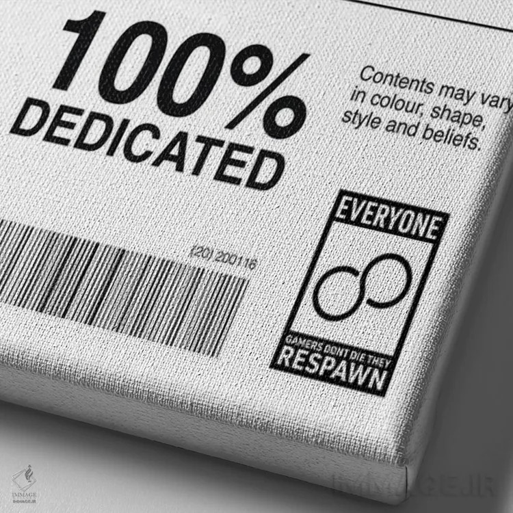 تابلو برچسب گیمر سفید اثر آویسیکس - نمای نزدیک بافت بوم