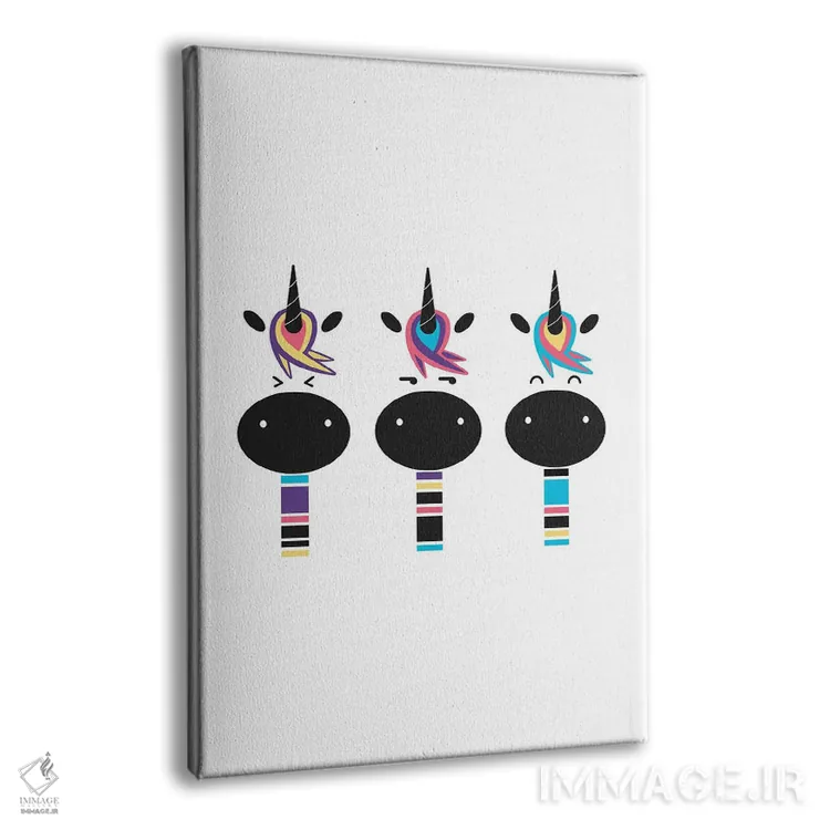 تابلو سهگانه اسب تکشاخ اثر آویسیکس - نمای پرسپکتیو محصول