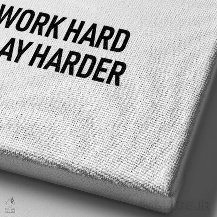 تابلو Play Harder (White),سخت کار کن، سختتر بازی کن (سفید) اثر آویسیکس - نمای نزدیک بافت بوم
