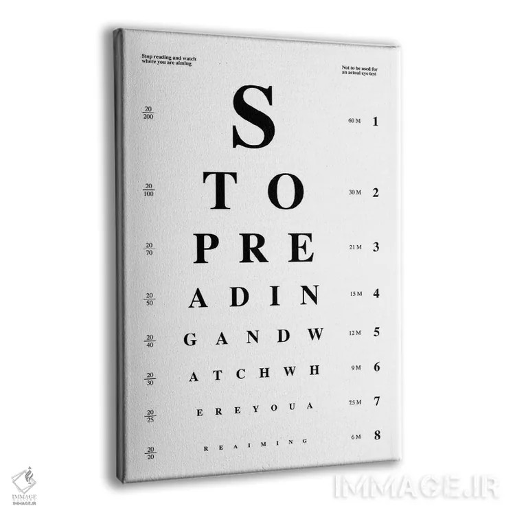 تابلو تست بینایی دستشویی اثر آویسیکس - نمای پرسپکتیو محصول