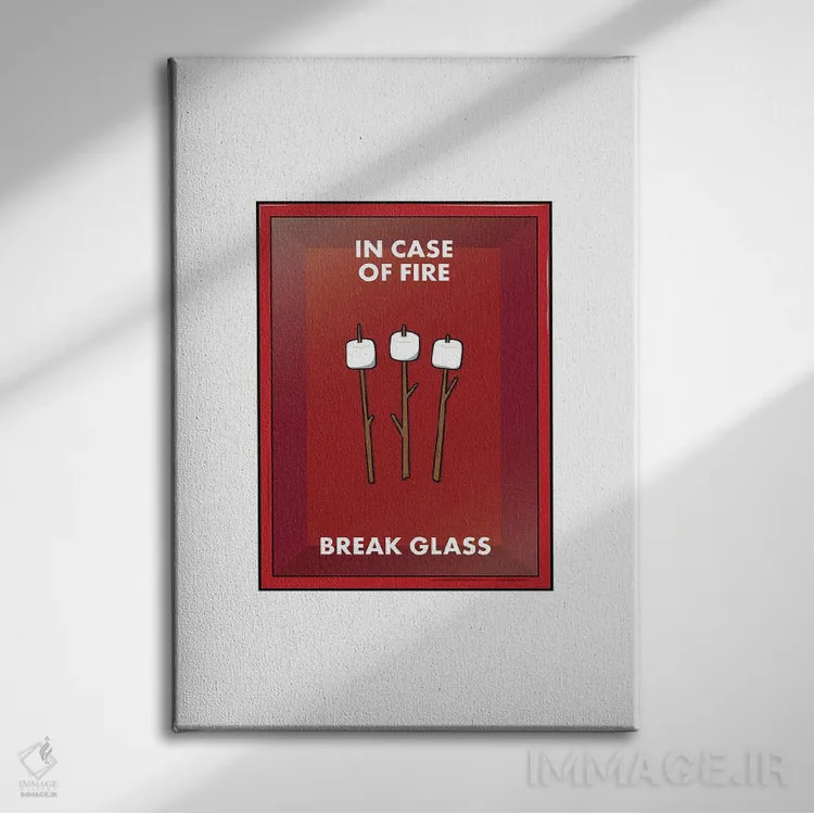 تابلو در صورت آتشسوزی اثر آویسیکس - نمای روبهرو روی دیوار