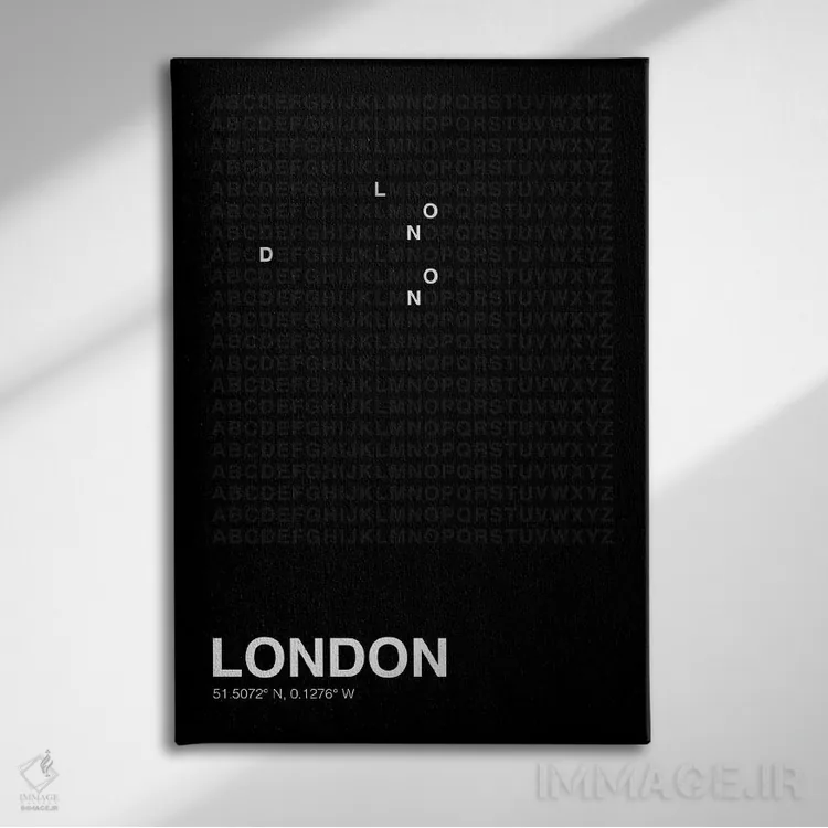 تابلو لندن (مشکی) اثر آویسیکس - نمای روبهرو روی دیوار