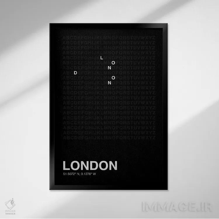 تابلو لندن (مشکی) اثر آویسیکس - نمای قابدار مشکی