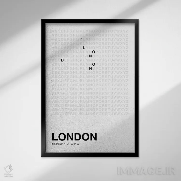 تابلو لندن (سفید) اثر آویسیکس - نمای قابدار مشکی