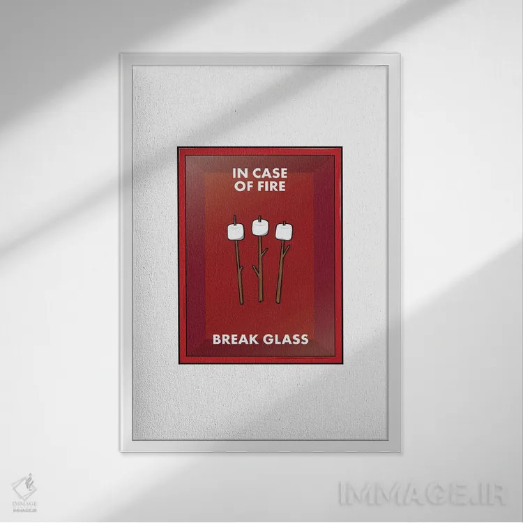 تابلو در صورت آتشسوزی اثر آویسیکس - نمای قابدار سفید