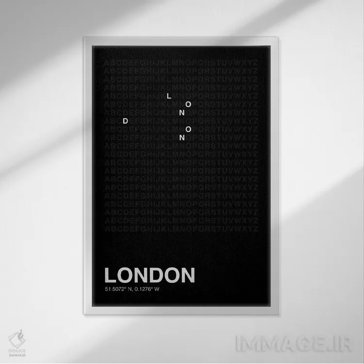 تابلو لندن (مشکی) اثر آویسیکس - نمای قابدار سفید