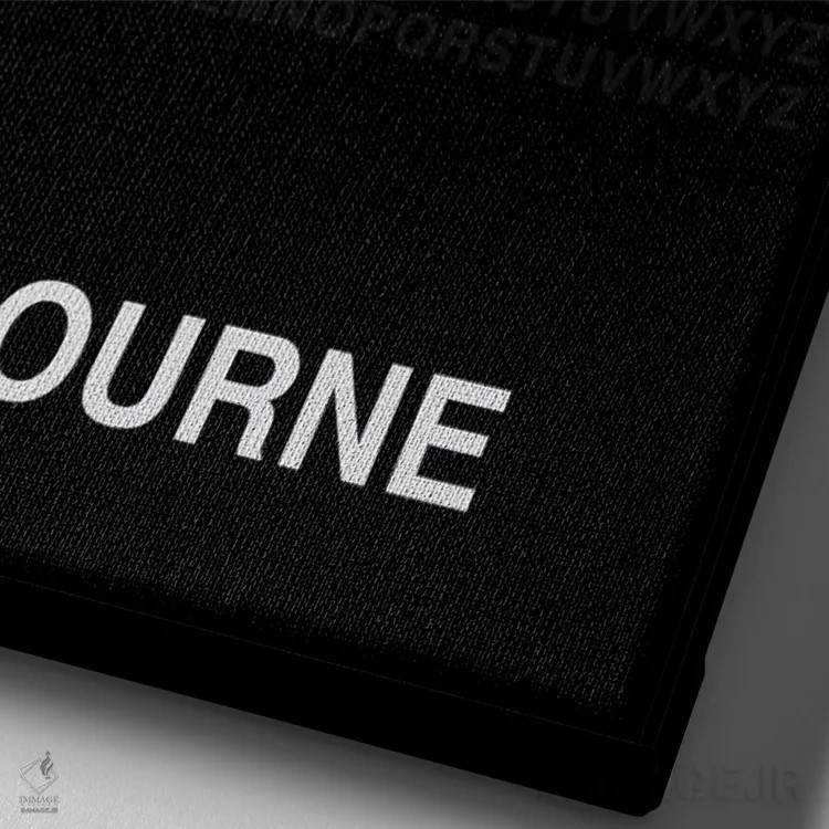 تابلو ملبورن (مشکی) اثر آویسیکس - نمای نزدیک بافت بوم