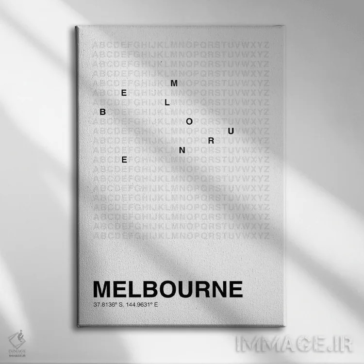 تابلو ملبورن (سفید) اثر آویسیکس - نمای روبهرو روی دیوار