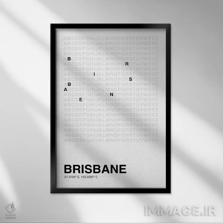 تابلو بریزبین (سفید) اثر آویسیکس - نمای قابدار مشکی