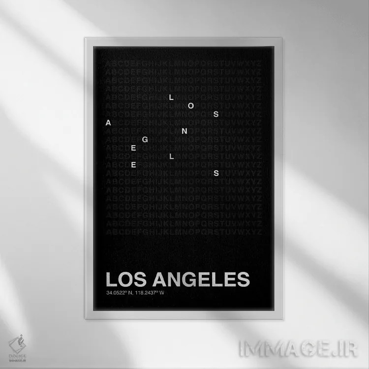 تابلو لسآنجلس (مشکی) اثر آویسیکس - نمای قابدار سفید