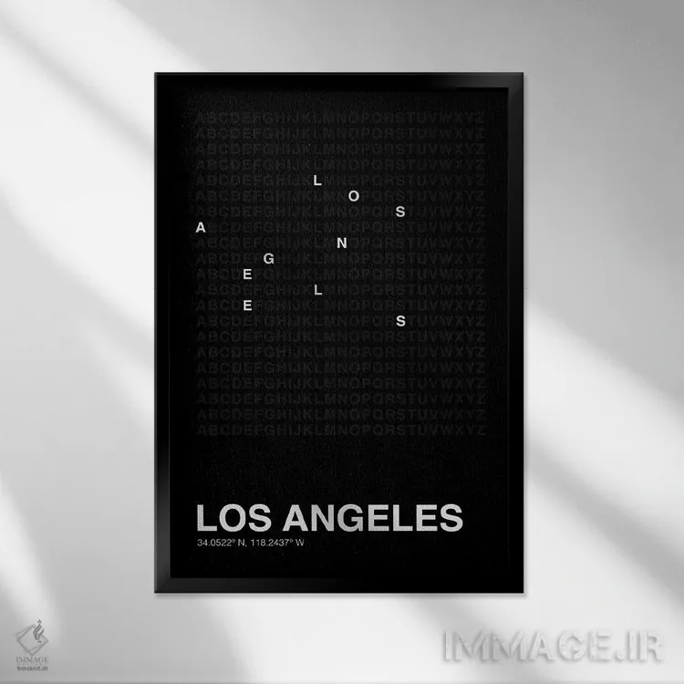 تابلو لسآنجلس (مشکی) اثر آویسیکس - نمای قابدار مشکی