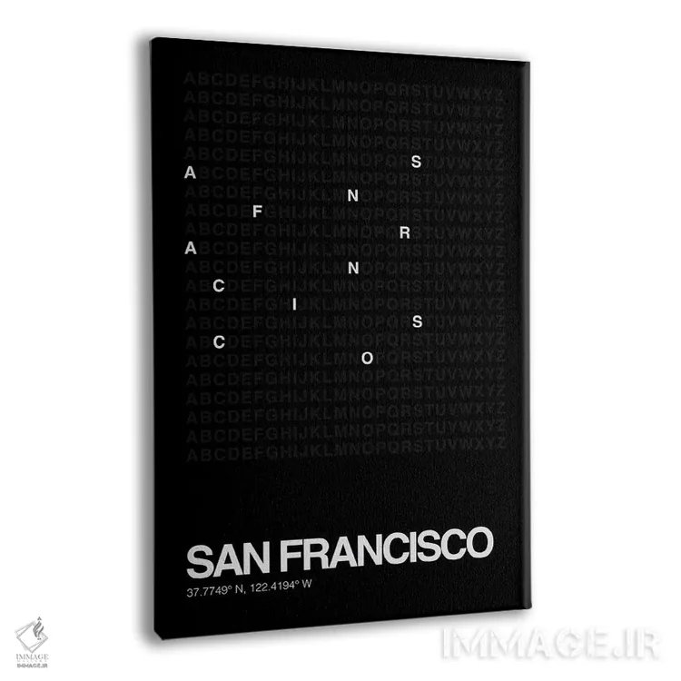تابلو سان فرانسیسکو (مشکی) اثر آویسیکس - نمای پرسپکتیو محصول