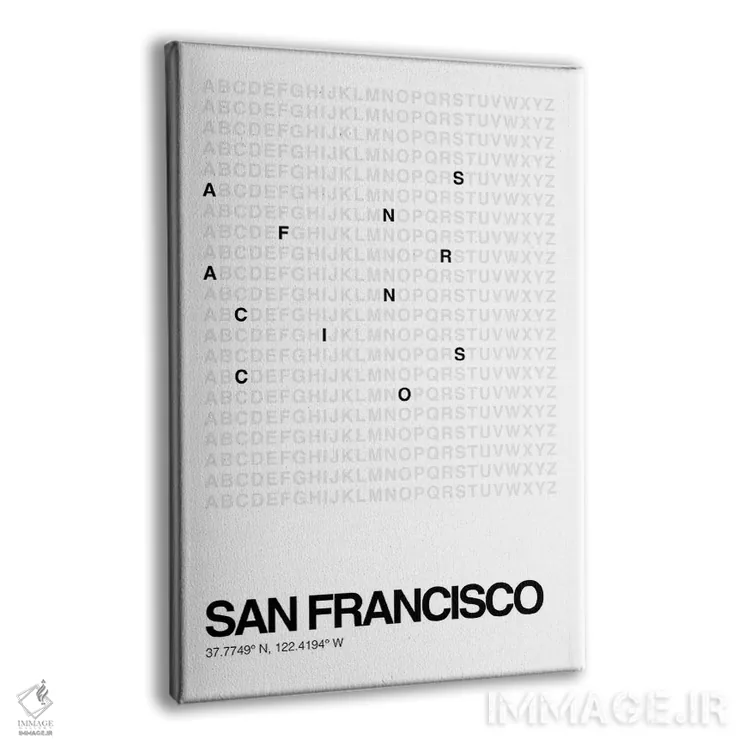 تابلو سان فرانسیسکو (سفید) اثر آویسیکس - نمای پرسپکتیو محصول