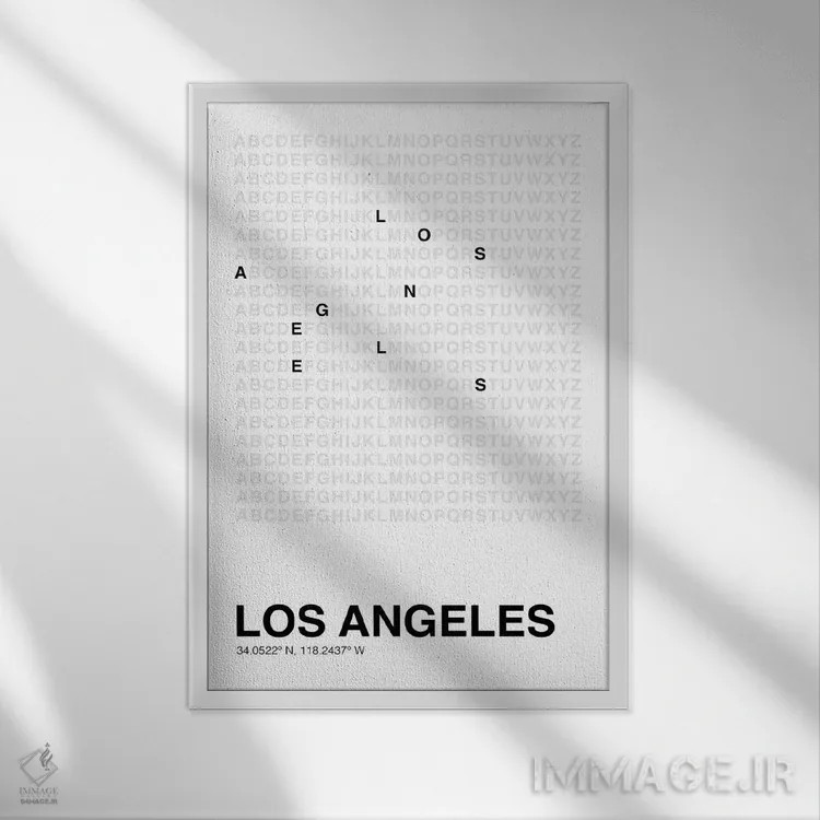 تابلو لسآنجلس (سفید) اثر آویسیکس - نمای قابدار سفید