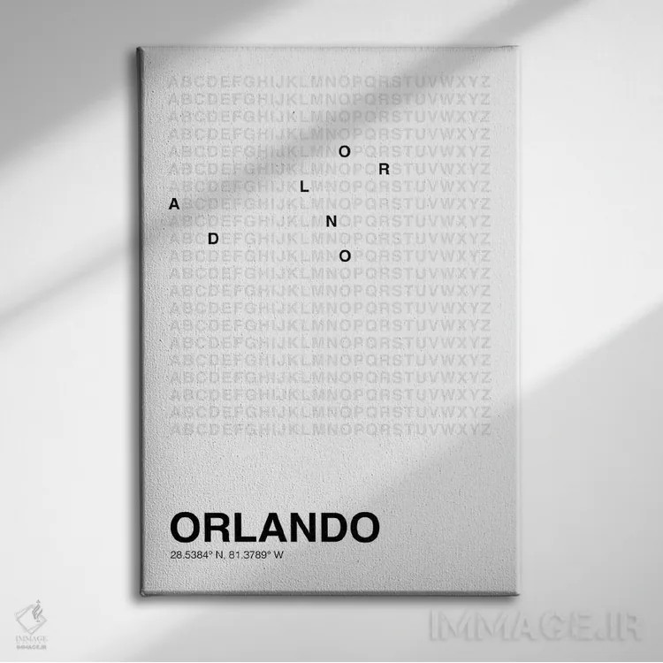 تابلو اورلاندو (سفید) اثر آویسیکس - نمای روبهرو روی دیوار