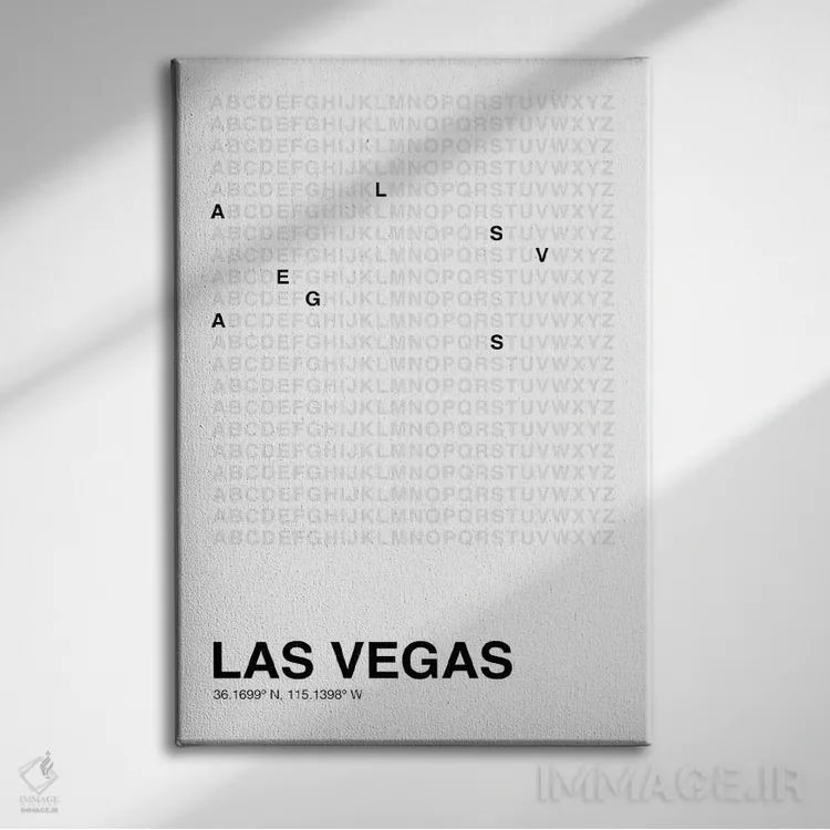 تابلو لاسوگاس (سفید) اثر آویسیکس - نمای روبهرو روی دیوار