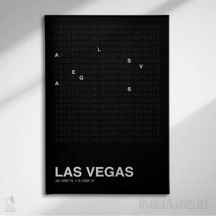 تابلو لاسوگاس (مشکی) اثر آویسیکس - نمای روبهرو روی دیوار