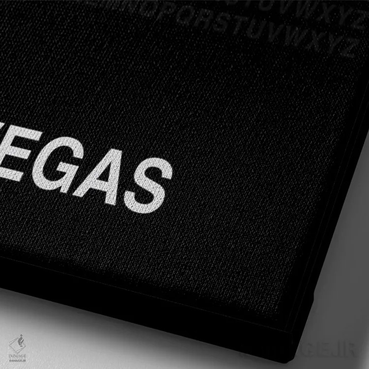 تابلو لاسوگاس (مشکی) اثر آویسیکس - نمای نزدیک بافت بوم