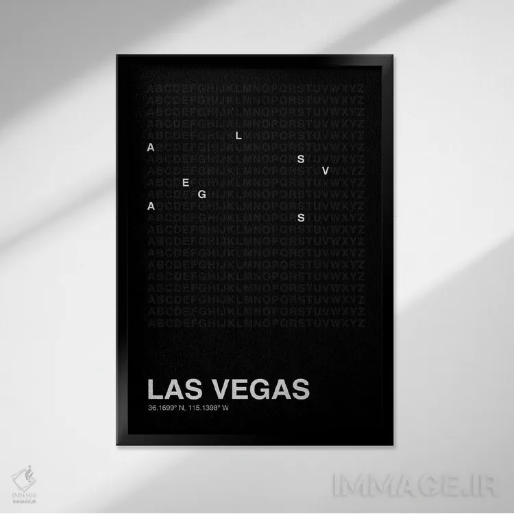 تابلو لاسوگاس (مشکی) اثر آویسیکس - نمای قابدار مشکی