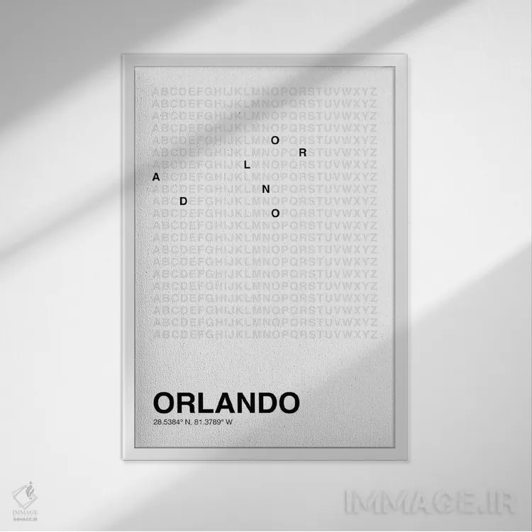 تابلو اورلاندو (سفید) اثر آویسیکس - نمای قابدار سفید