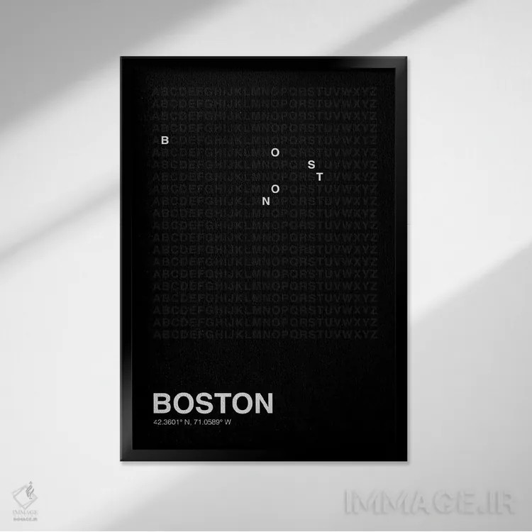 تابلو بوستون (مشکی) اثر آویسیکس - نمای قابدار مشکی
