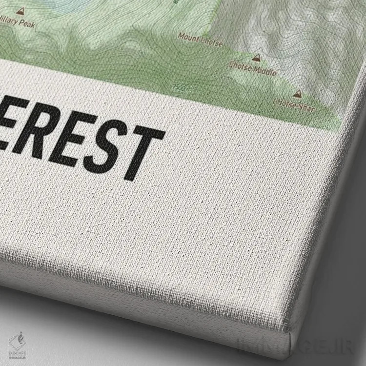 تابلو نقشه توپوگرافی کوه اورست اثر آویسیکس - نمای نزدیک بافت بوم