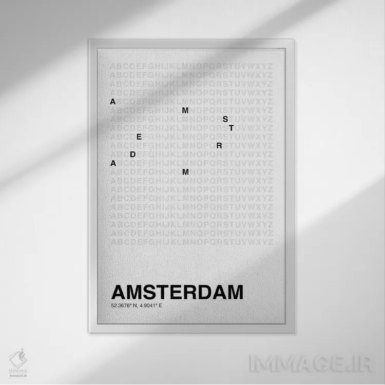 تابلو آمستردام (سفید) اثر آویسیکس - نمای قابدار سفید
