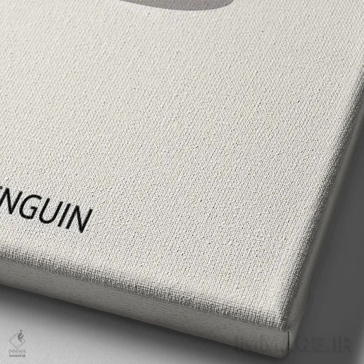 تابلو پنگوئن اریگامی اثر آویسیکس - نمای نزدیک بافت بوم