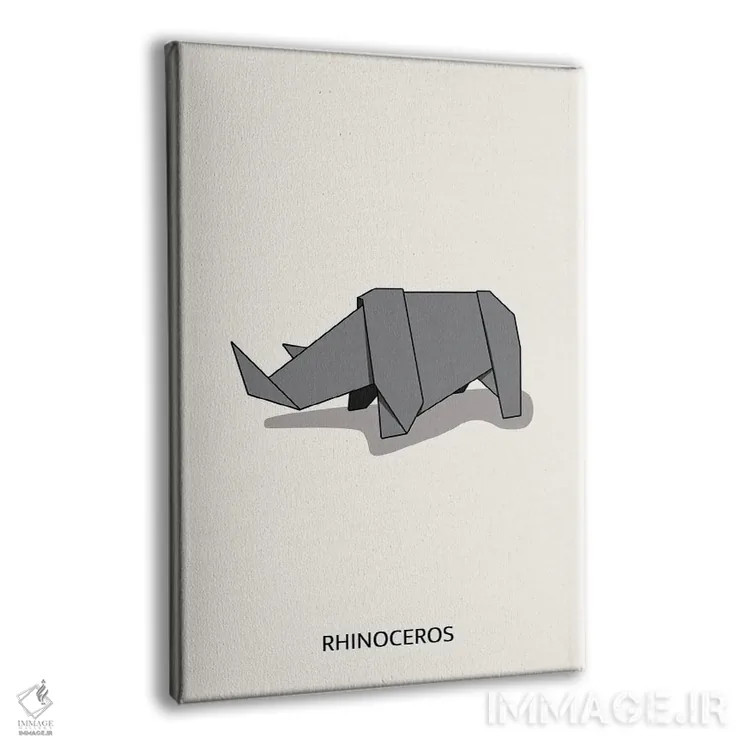 تابلو کرگدن اریگامی اثر آویسیکس - نمای پرسپکتیو محصول