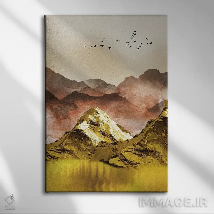 تابلو کوههای طلایی I اثر آرسی بسی - نمای روبهرو روی دیوار