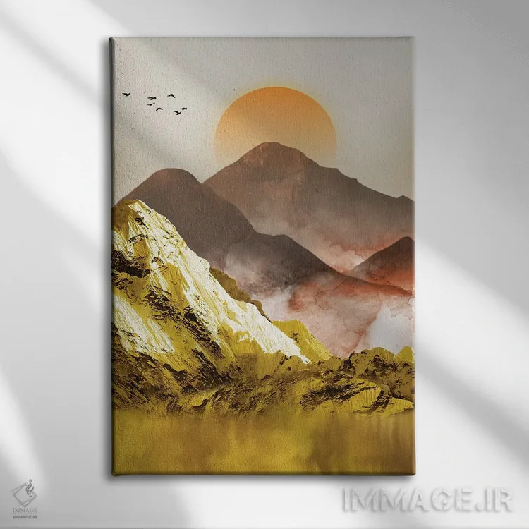 تابلو کوههای طلایی II اثر آرسی بسی - نمای روبهرو روی دیوار