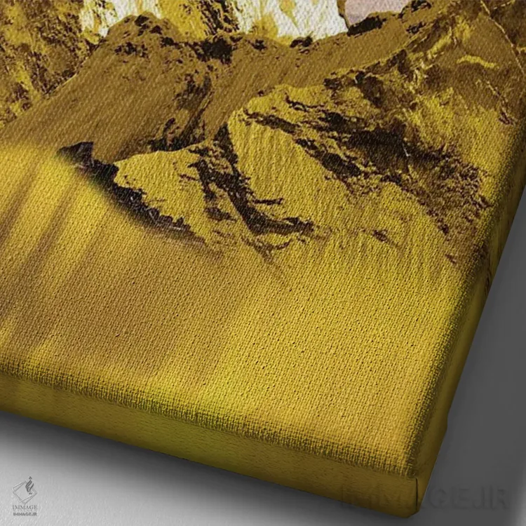 تابلو کوههای طلایی I اثر آرسی بسی - نمای نزدیک بافت بوم