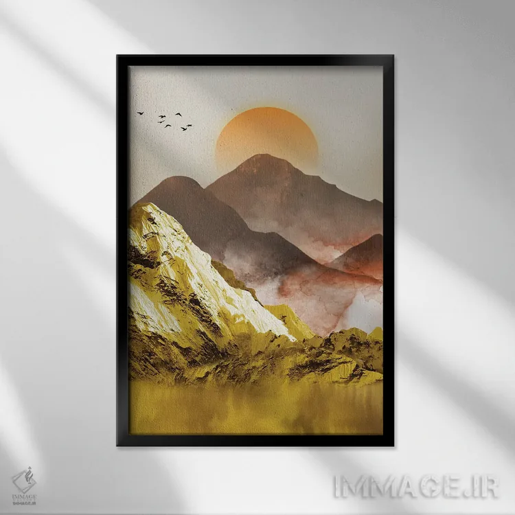 تابلو کوههای طلایی II اثر آرسی بسی - نمای قابدار مشکی