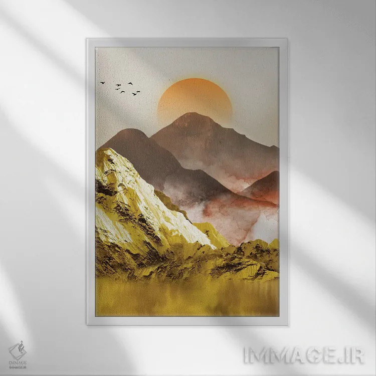 تابلو کوههای طلایی II اثر آرسی بسی - نمای قابدار سفید