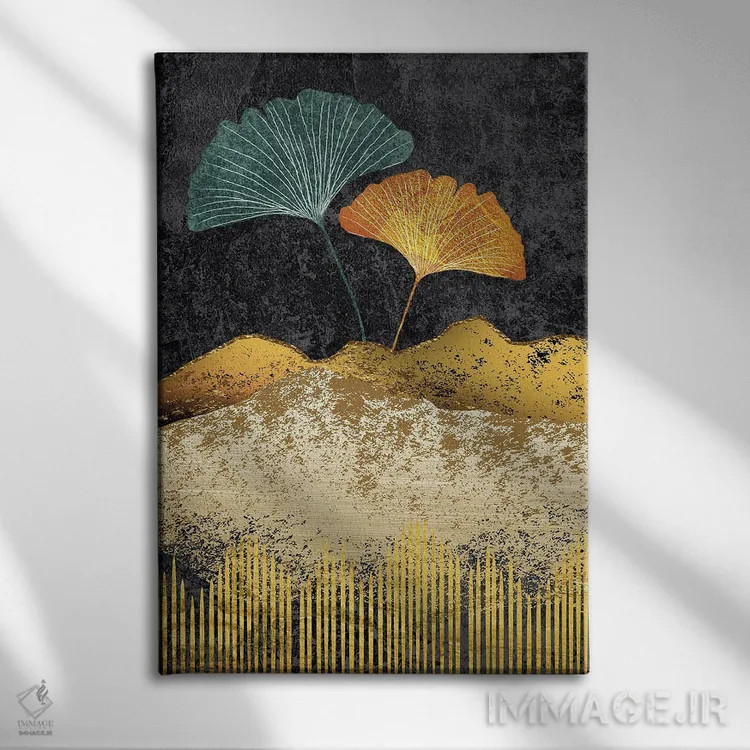 تابلو برگهای جینکو III اثر آرسی بسی - نمای روبهرو روی دیوار