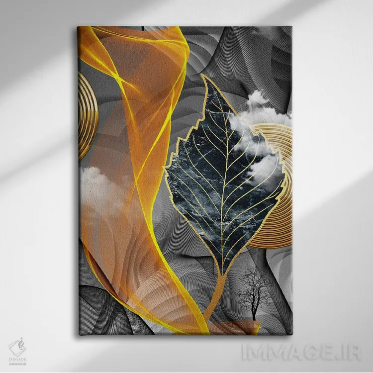 تابلو هنر سهبعدی برگ II اثر آرسی بسی - نمای روبهرو روی دیوار
