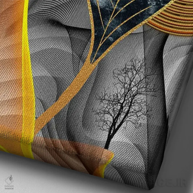 تابلو هنر سهبعدی برگ II اثر آرسی بسی - نمای نزدیک بافت بوم