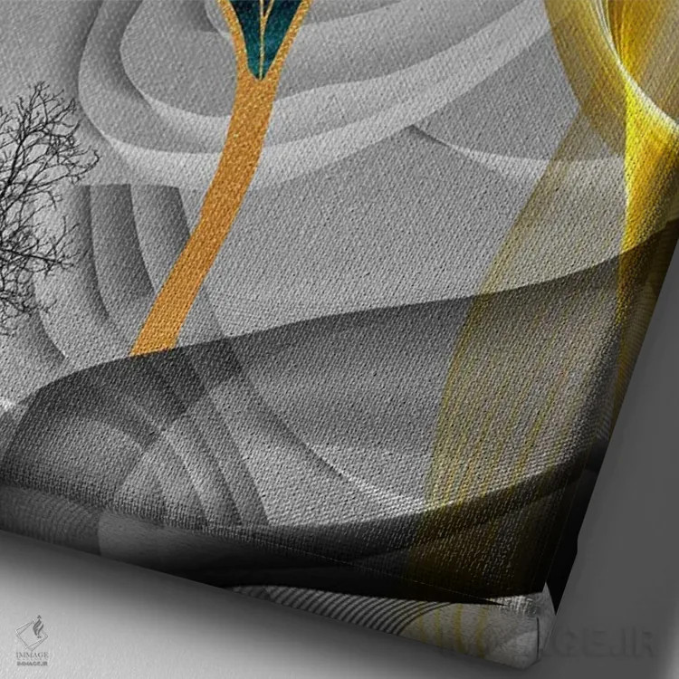 تابلو هنر سهبعدی برگ اثر آرسی بسی - نمای نزدیک بافت بوم