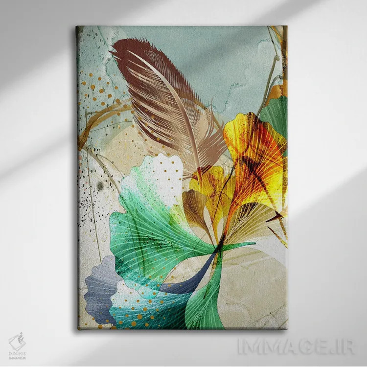 تابلو برگهای سهبعدی I اثر آرسی بسی - نمای روبهرو روی دیوار