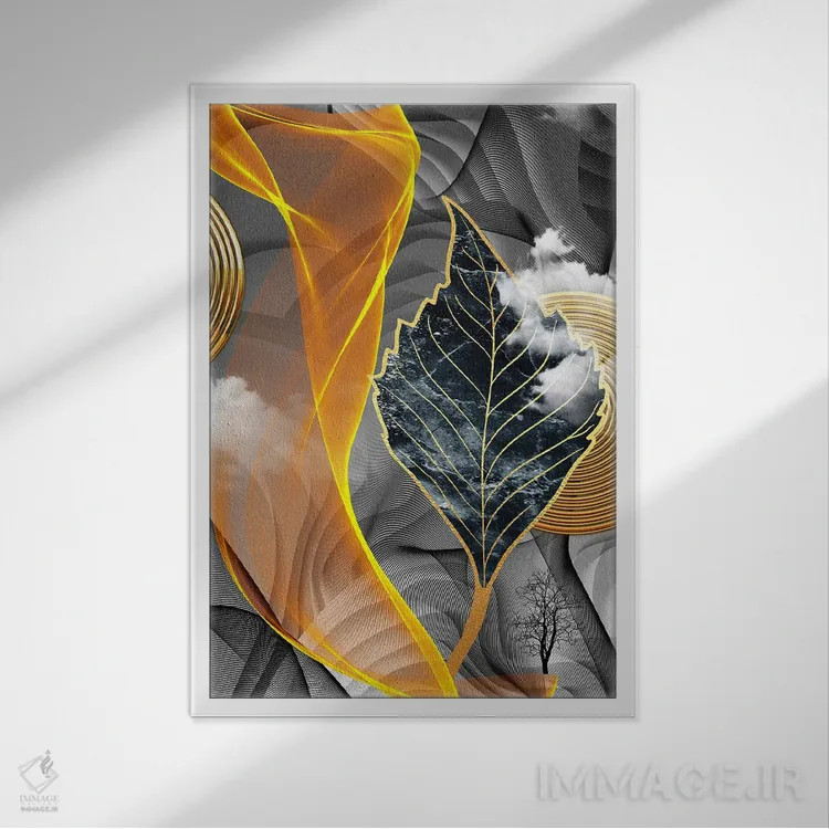 تابلو هنر سهبعدی برگ II اثر آرسی بسی - نمای قابدار سفید