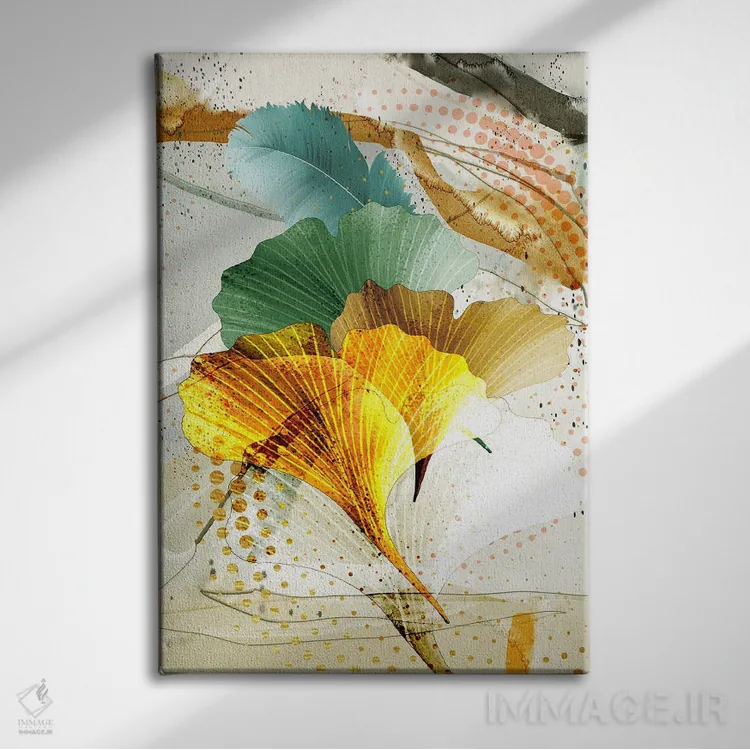 تابلو برگهای سهبعدی II اثر آرسی بسی - نمای روبهرو روی دیوار