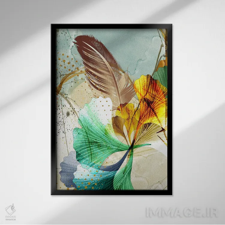 تابلو برگهای سهبعدی I اثر آرسی بسی - نمای قابدار مشکی