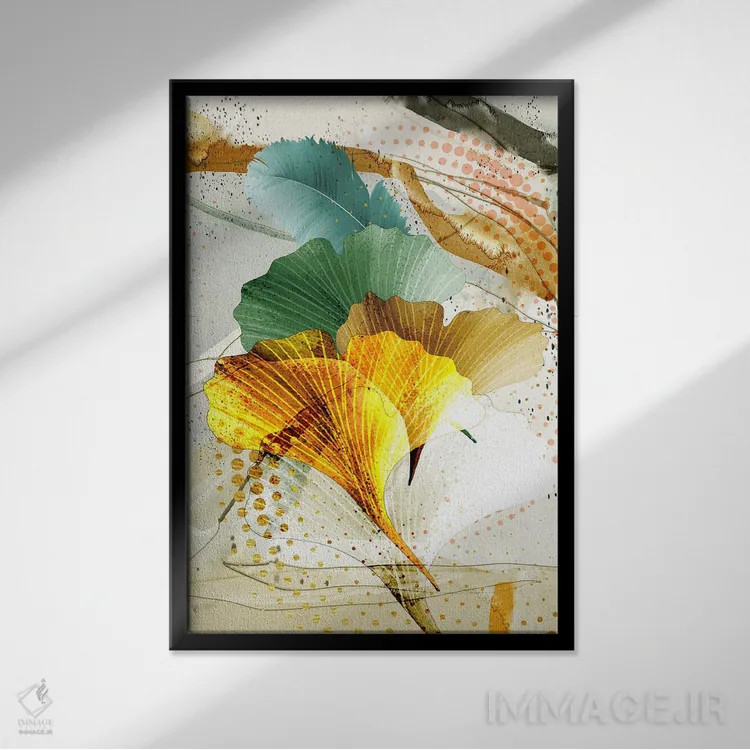 تابلو برگهای سهبعدی II اثر آرسی بسی - نمای قابدار مشکی