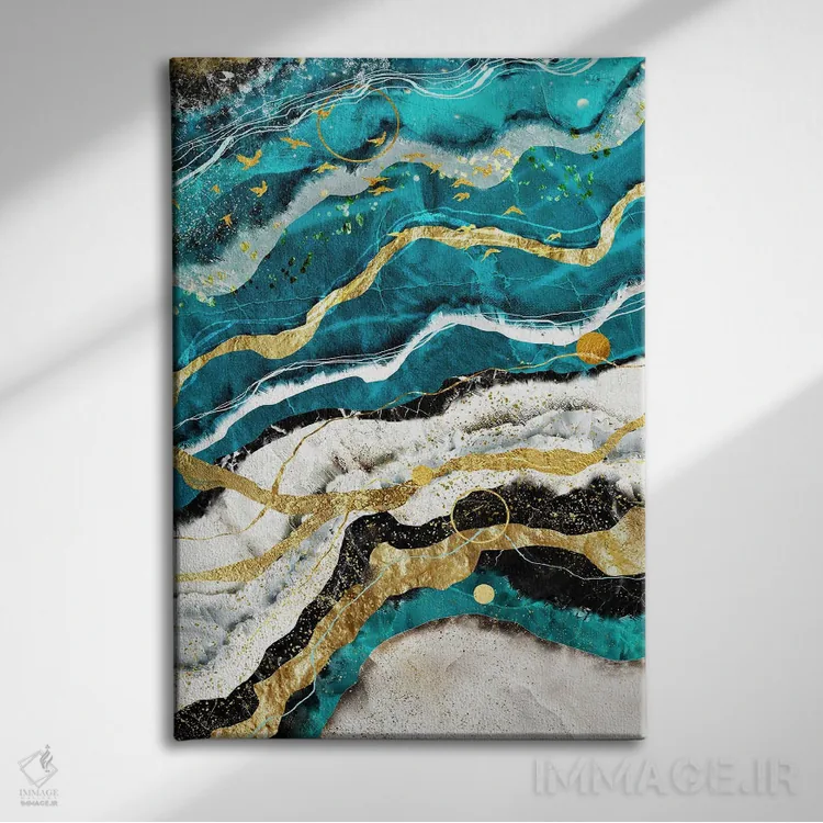 تابلو آبستره ژئود II اثر آرسی بسی - نمای روبهرو روی دیوار